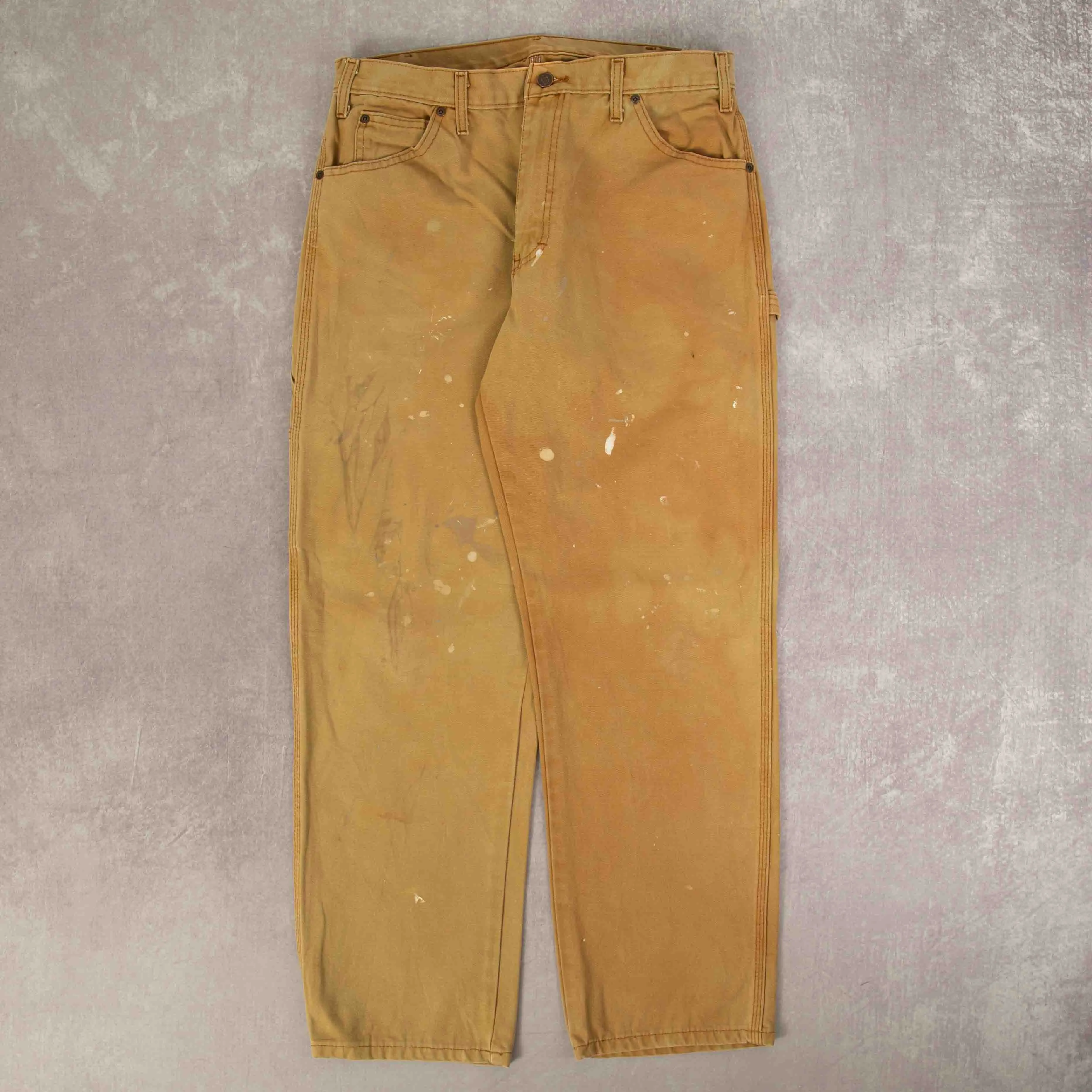 MEN'S VINTAGE DICKIES RELAXED DISTRESSED CARPENTER TROUSERS - W34 X L30