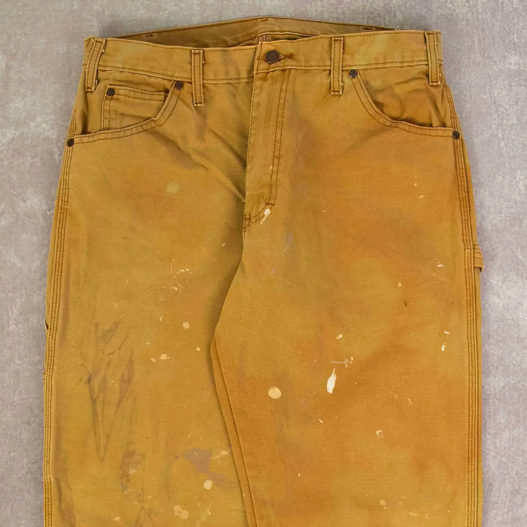 MEN'S VINTAGE DICKIES RELAXED DISTRESSED CARPENTER TROUSERS - W34 X L30
