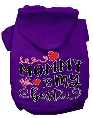 Mommy Is My Bestie Screen Print Dog Hoodie Purple Xxl
