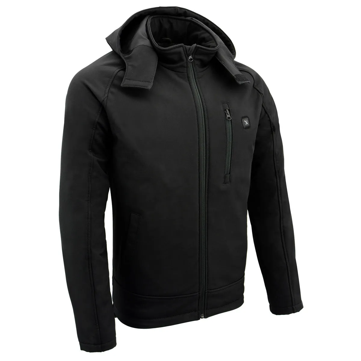 Nexgen Heat MPM1767SET Men's Black 'Heated' Soft Shell Hooded Zipper