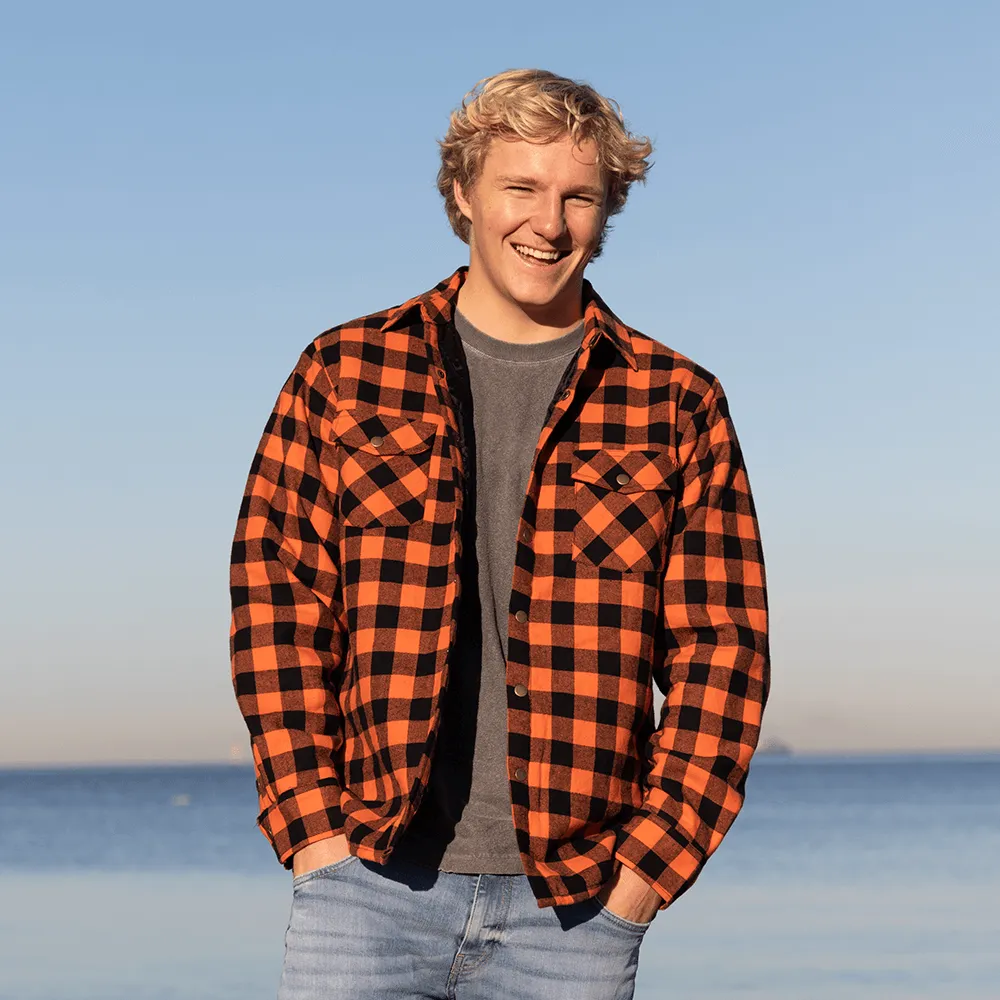 Orange Soft Padded Flannel Jacket