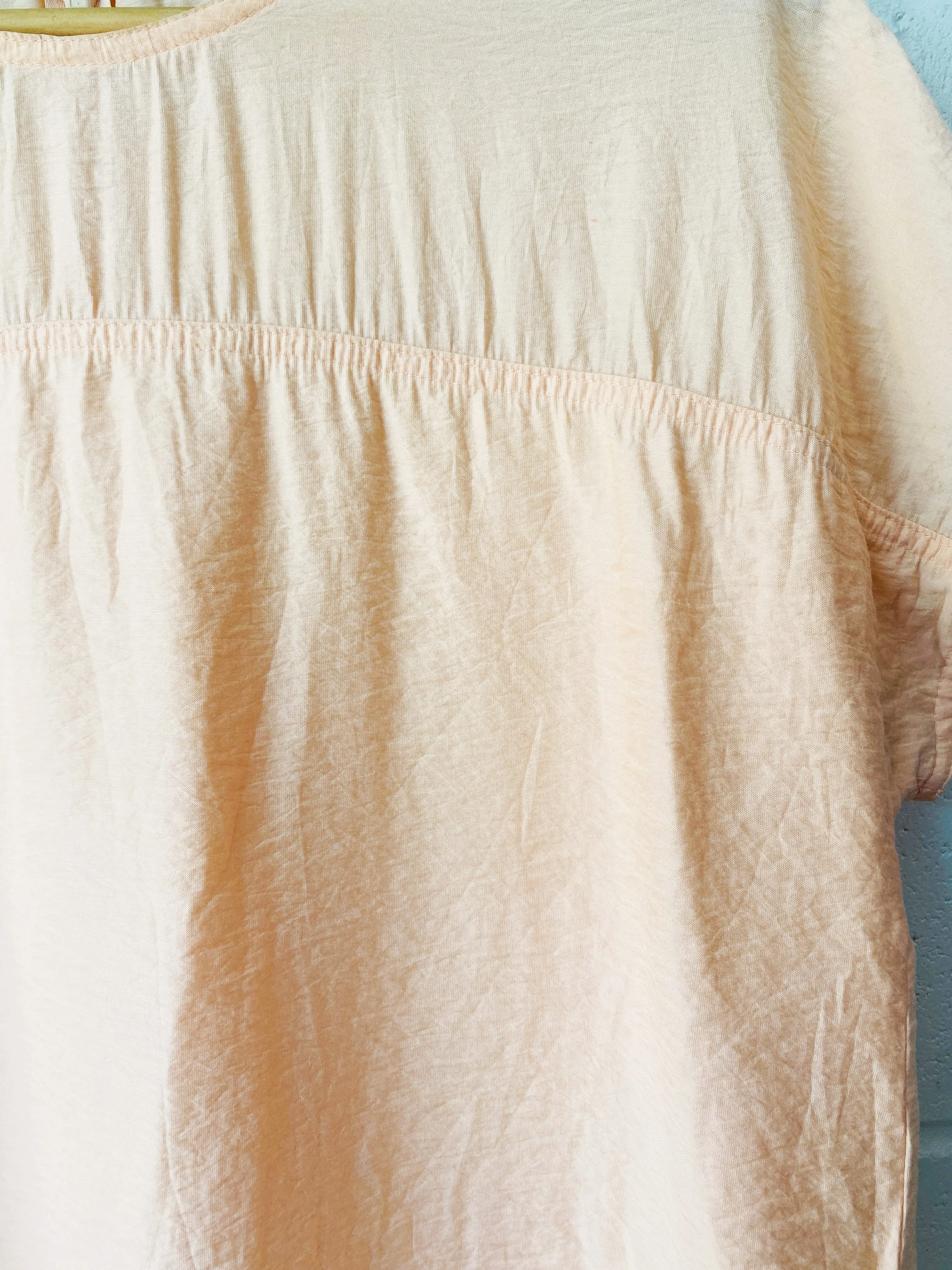 Peach Crinkle Shift Dress, Women's LG (12)