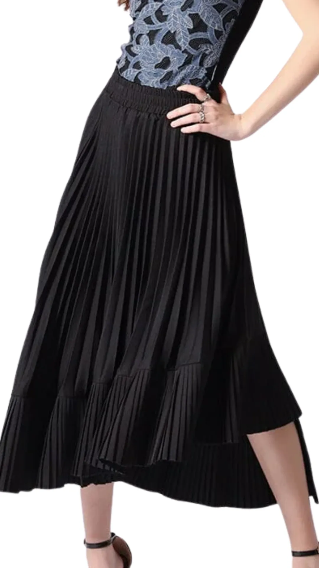 Pleats Flare Skirt