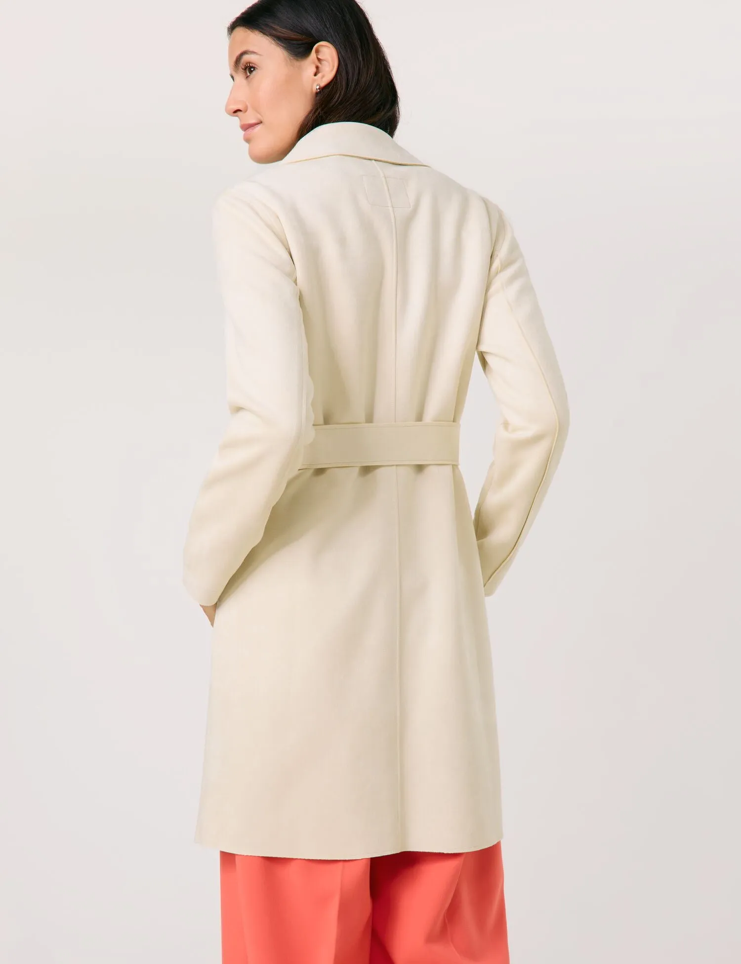 Soft short coat in faux suede