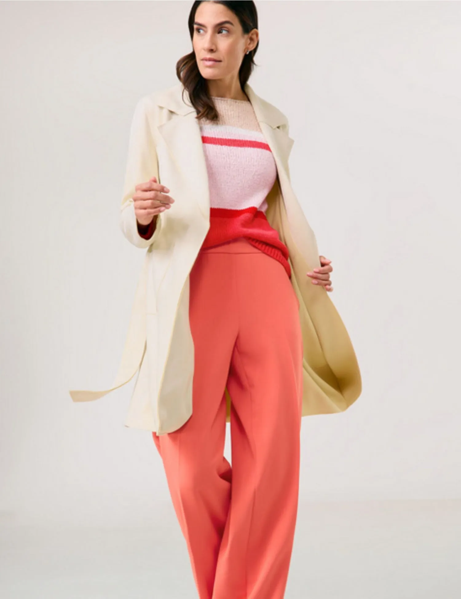 Soft short coat in faux suede
