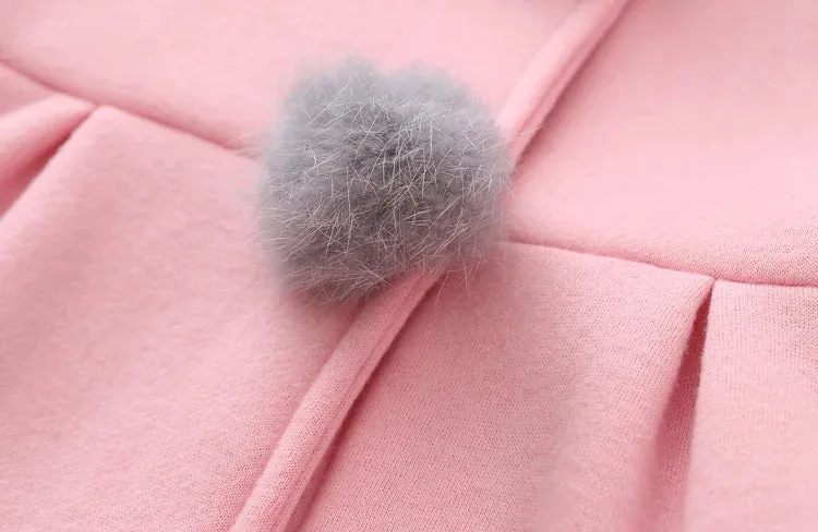 Spring Girls Jacket Rabbit Ears Coat Christmas Children Clothes Outerwear Autumn Kids Warm Cotton Dress Jacket Infant Girl Coat