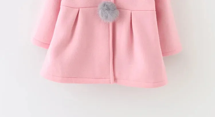Spring Girls Jacket Rabbit Ears Coat Christmas Children Clothes Outerwear Autumn Kids Warm Cotton Dress Jacket Infant Girl Coat